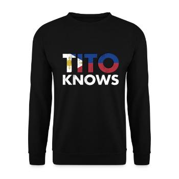 Tito kennt den besten Onkel aller Zeiten Kuya Pinoy Adobo - Unisex Pullover - Schwarz - Vorne - Alina (178cm) & Michal (187cm)
