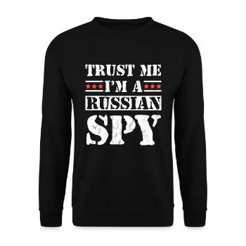 Vertrauen Sie mir, ich bin ein russischer Spion Lustiger Ussr-Sowjet - Unisex Pullover - Schwarz - Vorne - Alina (178cm) & Michal (187cm)