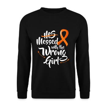 Ms Messed With The Wrong Girl Wear Orange - Unisex Sweatshirt - black - Front - Alina (178cm) & Michal (187cm)