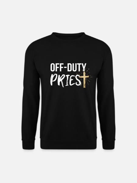 OffDuty Priest Lustiger Priester Pastor - Unisex Pullover - Schwarz
