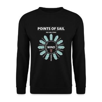 Punkte des Segels Cooles Segelboot Nautisch - Unisex Pullover - Schwarz - Vorne - Alina (178cm) & Michal (187cm)