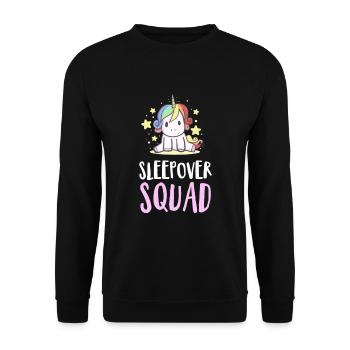 Sleepover Squad Rainbow Unicorn Pajama Slumber - Unisex Sweatshirt - black - Front - Alina (178cm) & Michal (187cm)