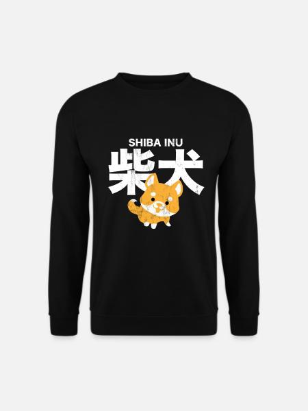 Shiba Inu Tshirt Japanischer seltener Hundespezies Doge - Unisex Pullover - Schwarz