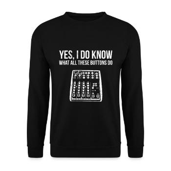 Technician All These Buttons Do Technician Gift - Unisex Sweatshirt - black - Front - Alina (178cm) & Michal (187cm)