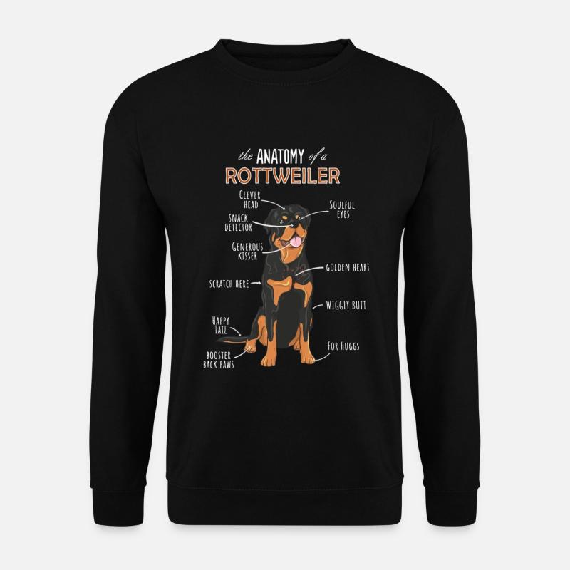 Die Anatomie eines lustigen Rottweiler-Hundes - Unisex Pullover - Schwarz