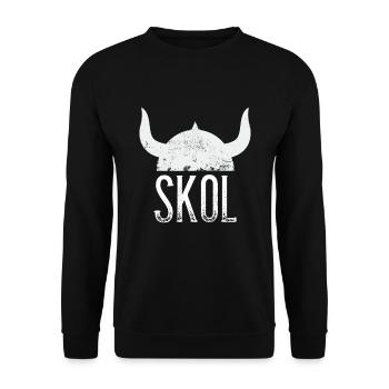 Der Nordic Skol Helm - Unisex Pullover - Schwarz - Vorne - Alina (178cm) & Michal (187cm)