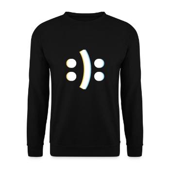 Bipolar Awareness Happy Sad Face - Unisex Sweatshirt - black - Front - Alina (178cm) & Michal (187cm)
