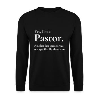 Funny Pastor Gift - Unisex Sweatshirt - black - Front - Alina (178cm) & Michal (187cm)
