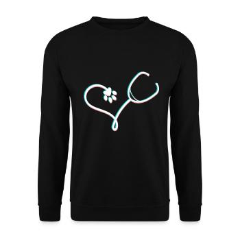 Vétérinaire Coeur Stéthoscope Animal Lover Vet - Sweat-shirt Unisexe - noir - Devant - Alina (178cm) & Michal (187cm)