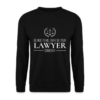 Funny Lawyer Attorney Esquire Law School Firm Gift - Unisex Sweatshirt - black - Front - Alina (178cm) & Michal (187cm)