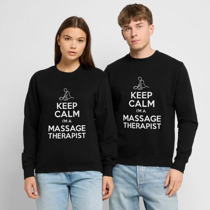Bleib ruhig Ich bin ein Massagetherapeut Unisex Pullover