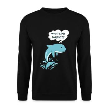 What'S My Porpoise? - Funny Dolphin Sea Creature - Unisex Sweatshirt - black - Front - Alina (178cm) & Michal (187cm)