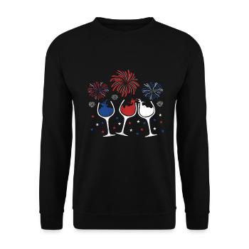 Red White And Blue Funny Wine Glass For 4Th Of - Unisex Sweatshirt - black - Front - Alina (178cm) & Michal (187cm)