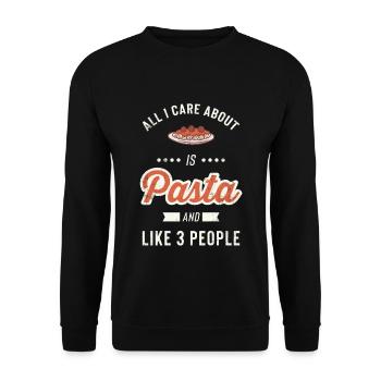 Alles, was mir wichtig ist Pasta wie Drei-Personen-Essen - Unisex Pullover - Schwarz - Vorne - Alina (178cm) & Michal (187cm)
