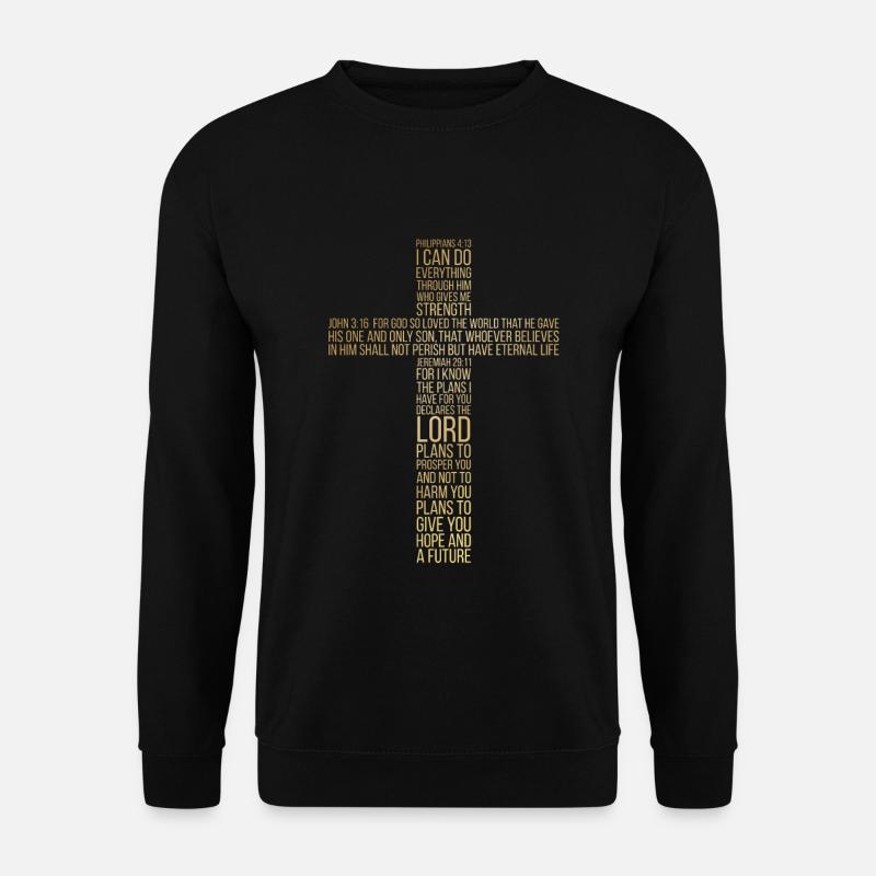 Croix religieuse chrétienne d’inspiration - Sweat-shirt Unisexe - noir
