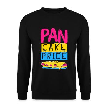 Pan Pride Funny Pansexual Pancakes Pink Yellow - Unisex Sweatshirt - black - Front - Alina (178cm) & Michal (187cm)
