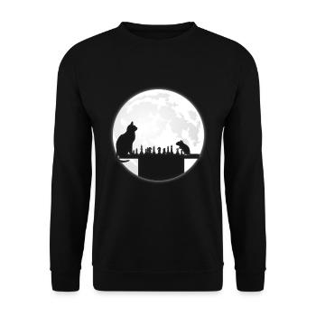 The Chess Board - The Cat, The Mouse And The Full - Unisex Sweatshirt - black - Front - Alina (178cm) & Michal (187cm)