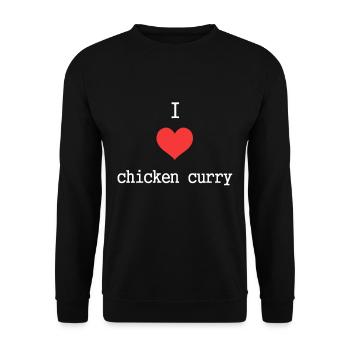 I Love Chicken Curry Heart Funny Gift - Unisex Sweatshirt - black - Front - Alina (178cm) & Michal (187cm)