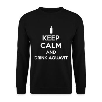 Keep Calm And Drink Aquavit - Unisex Sweatshirt - black - Front - Alina (178cm) & Michal (187cm)