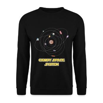 Om Nom Space System Candy Space System - Unisex Sweatshirt - black - Front - Alina (178cm) & Michal (187cm)