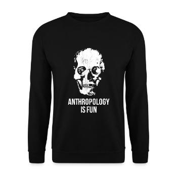 Anthropologe Anthropologie macht Spaß Tee - Unisex Pullover - Schwarz - Vorne - Alina (178cm) & Michal (187cm)