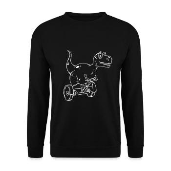 Netter Rex auf einem Segway - lustige ironische T-Stücke - Unisex Pullover - Schwarz - Vorne - Alina (178cm) & Michal (187cm)
