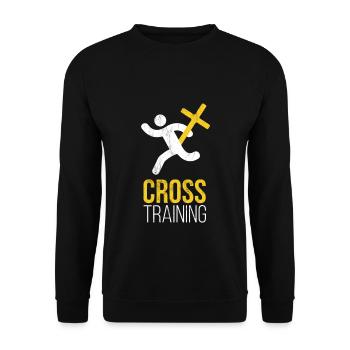 Lustiger Christ - Religion Glaube Kreuztraining - Unisex Pullover - Schwarz - Vorne - Alina (178cm) & Michal (187cm)