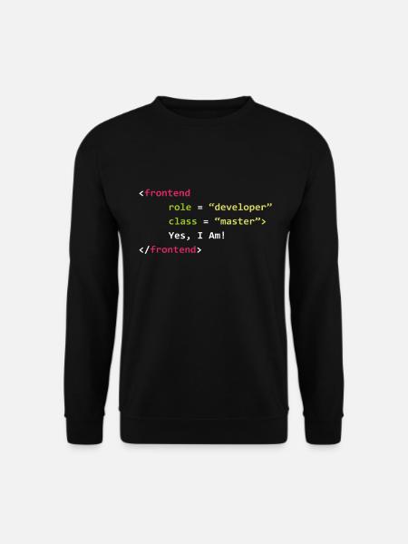 Lustiger Geschenkcodierer-Programmierer des Frontend-Entwicklers - Unisex Pullover - Schwarz