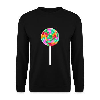 Lollipop Stick Swirl Sweet Candy Tee - Unisex Pullover - Schwarz - Vorne - Alina (178cm) & Michal (187cm)