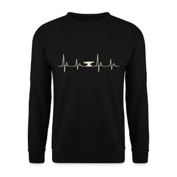 Drôle Forge Enclume Enclume Batteur de Coeur Forgeron - Sweat-shirt Unisexe - noir - Devant - Alina (178cm) & Michal (187cm)