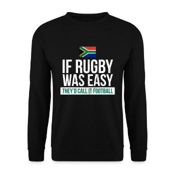 Funny South Africa Rugby - Rugby - Unisex Pullover - Schwarz - Vorne - Alina (178cm) & Michal (187cm)