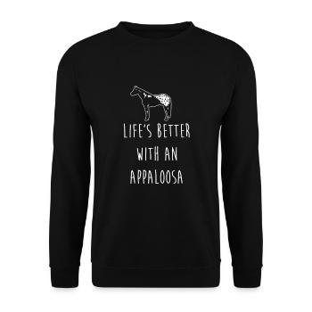 Appaloosa Horse - La vie est meilleure avec Appaloosa S - Sweat-shirt Unisexe - noir - Devant - Alina (178cm) & Michal (187cm)