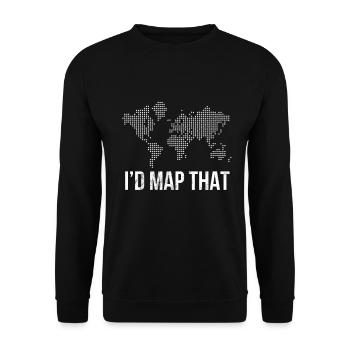 Lustige Geographie, ich würde diese Satellitenbildgebung abbilden - Unisex Pullover - Schwarz - Vorne - Alina (178cm) & Michal (187cm)