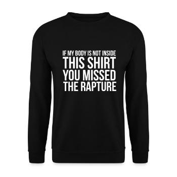 Ravissement drôle Christian Jesus revient adolescent - Sweat-shirt Unisexe - noir - Devant - Alina (178cm) & Michal (187cm)