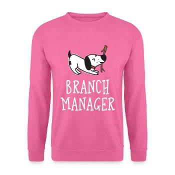 Lustiger Hund Branch Manager Dog Carrying Branch - Unisex Pullover - Pink - Vorne