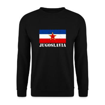 Drapeau Eks Yougoslavie Vintage Ex Yougoslavie - Sweat-shirt Unisexe - noir - Devant - Alina (178cm) & Michal (187cm)