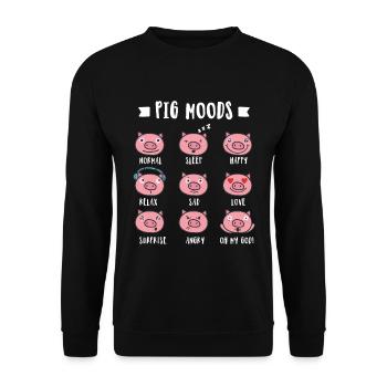 Liebesschwein Oh mein Gott Schwein für Kinder - Unisex Pullover - Schwarz - Vorne - Alina (178cm) & Michal (187cm)