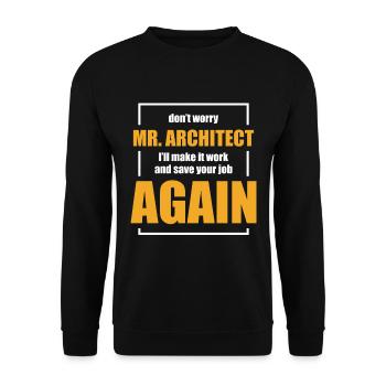 Cadeau drôle de constructeur de travailleur de la construction - Sweat-shirt Unisexe - noir - Devant - Alina (178cm) & Michal (187cm)