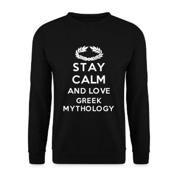 Stay Calm And Love Greek Mythology Funny - Unisex Sweatshirt - black - Front - Alina (178cm) & Michal (187cm)
