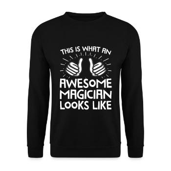 Magician Awesome Looks Funny Magician Gift - Unisex Sweatshirt - black - Front - Alina (178cm) & Michal (187cm)