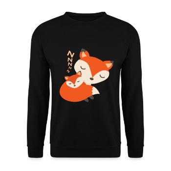Mignon bébé renard endormi ayant une sieste - Sweat-shirt Unisexe - noir - Devant - Alina (178cm) & Michal (187cm)