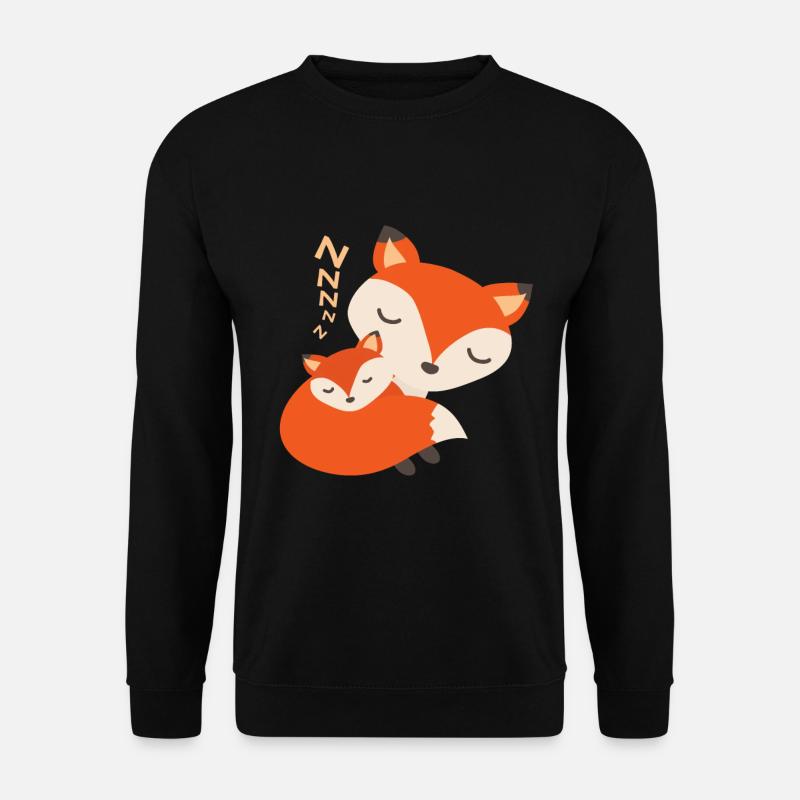 Netter schläfriger Baby-Fuchs, der ein Nickerchen hat - Unisex Pullover - Schwarz