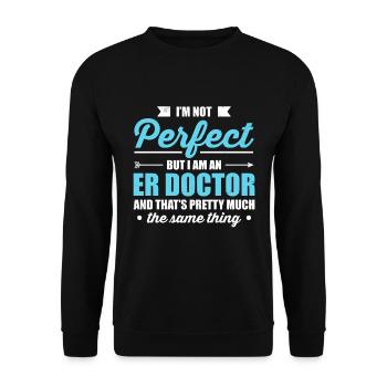 Docteur en salle d'urgence Drôle Cadeau de médecin Er - Sweat-shirt Unisexe - noir - Devant - Alina (178cm) & Michal (187cm)