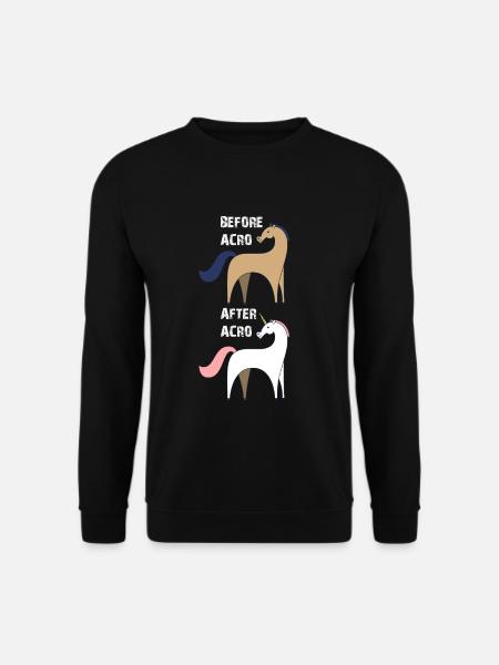 Vorher Nachher Acro Donkey Horse Vs Unicorn Funny - Unisex Pullover - Schwarz