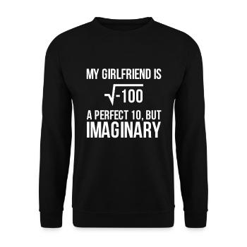 Imaginary Girlfriend Pun - Math Joke Students - Unisex Sweatshirt - black - Front - Alina (178cm) & Michal (187cm)