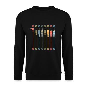 Patch Bay For Audio Nerds, Audio Engineer, - Unisex Sweatshirt - black - Front - Alina (178cm) & Michal (187cm)