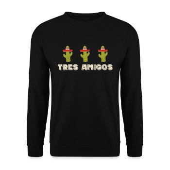 Tres Amigos Drei Kakteen 3 Freunde Lustiger Trend - Unisex Pullover - Schwarz - Vorne - Alina (178cm) & Michal (187cm)
