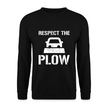 Respect The Plow Funny Snowplow Driver - Unisex Sweatshirt - black - Front - Alina (178cm) & Michal (187cm)