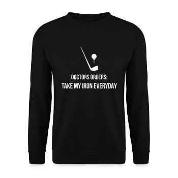 Funny Doctors Orders Golf Iron Vintage Golfer - Unisex Sweatshirt - black - Front - Alina (178cm) & Michal (187cm)