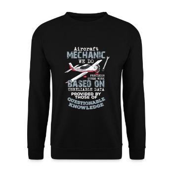 Mécanicien d'avion drôle cadeau avion d'aviation - Sweat-shirt Unisexe - noir - Devant - Alina (178cm) & Michal (187cm)